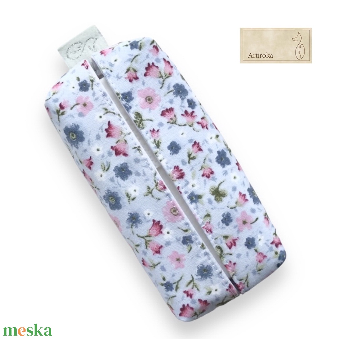 Virágos rét mintás papírzsebkendő tartó - táska & tok - pénztárca & más tok - zsebkendőtartó tok - Meska.hu