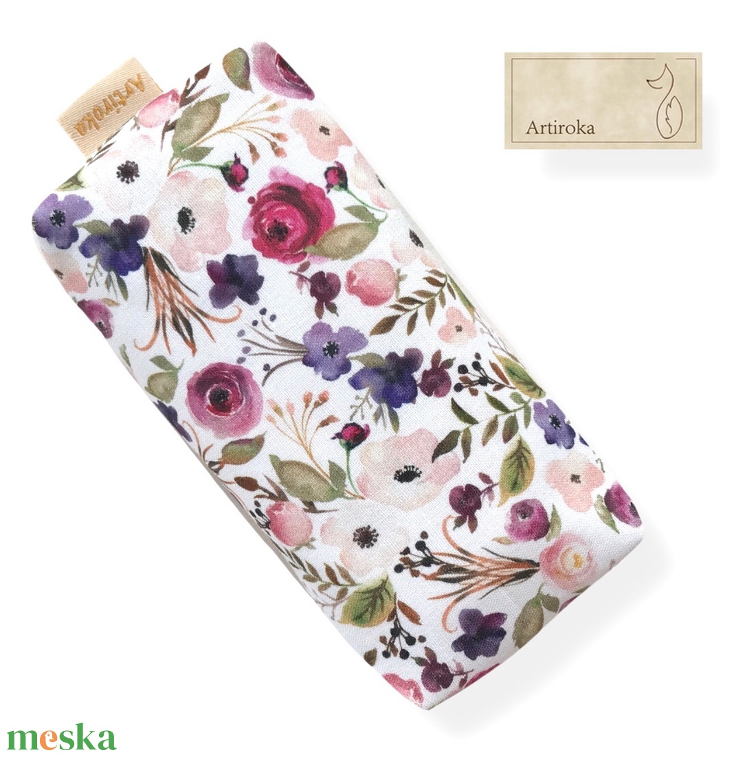Virágtenger mintás PRÉMIUM pamut zsebkendő tartó - Artiroka - táska & tok - pénztárca & más tok - zsebkendőtartó tok - Meska.hu