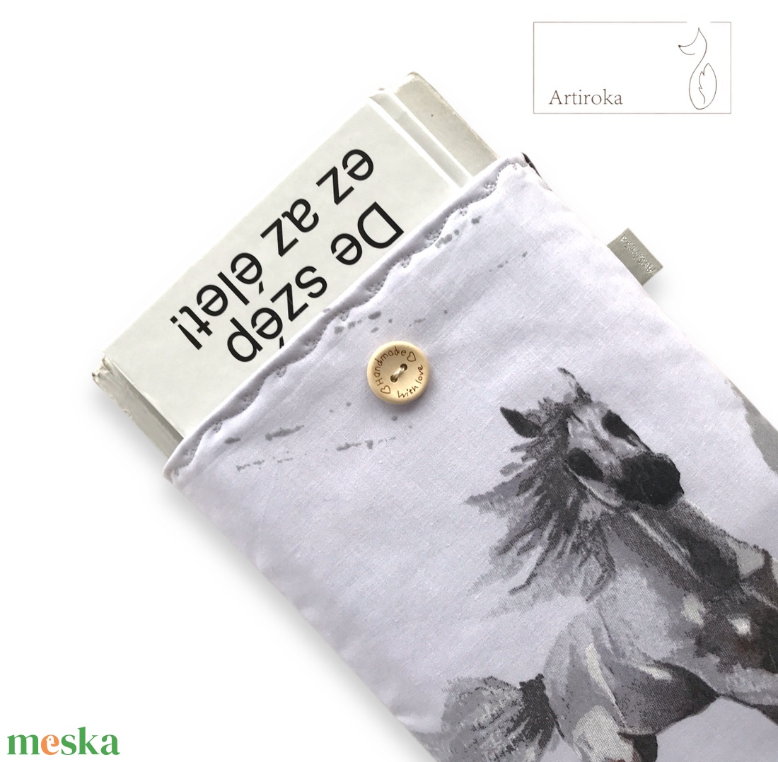 Ló mintás könyvtok gombos zárral  - könyv & zene - könyvtok - Meska.hu