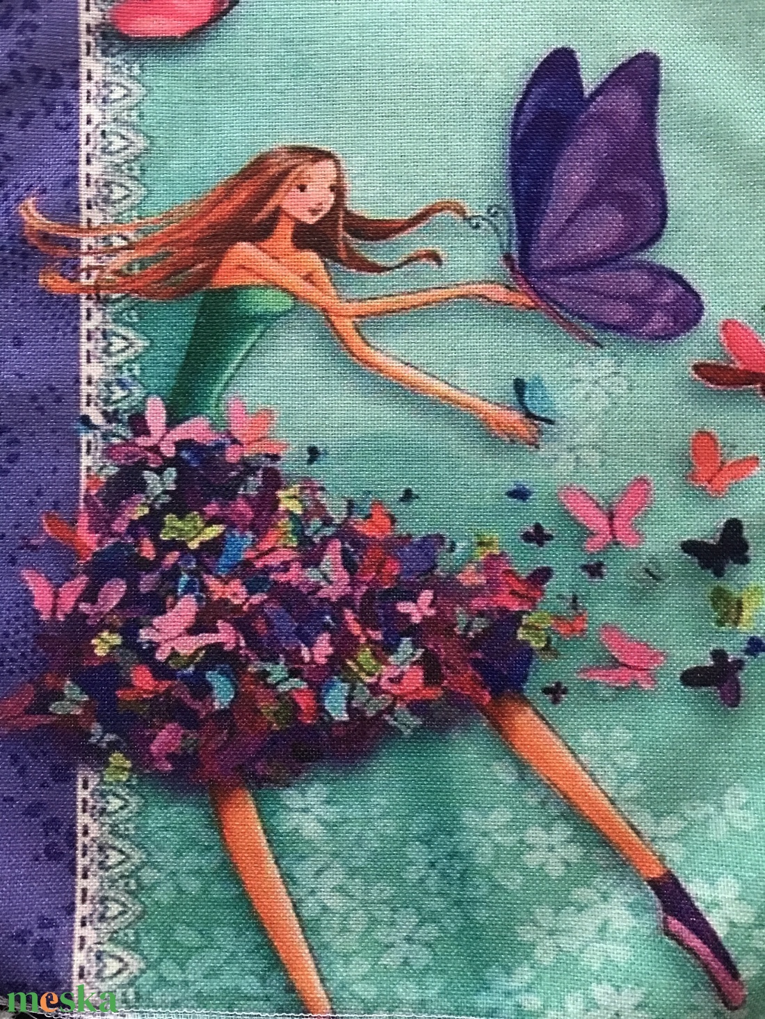 Kislány virágok között mintás egyedi gymbag hátizsák, edzéshez, úszáshoz, kiránduláshoz - táska & tok - hátizsák - tornazsák, gymbag - Meska.hu