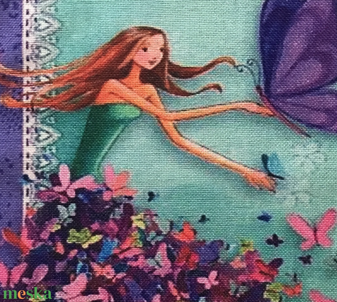 Kislány virágok között mintás egyedi gymbag hátizsák, edzéshez, úszáshoz, kiránduláshoz - táska & tok - hátizsák - tornazsák, gymbag - Meska.hu