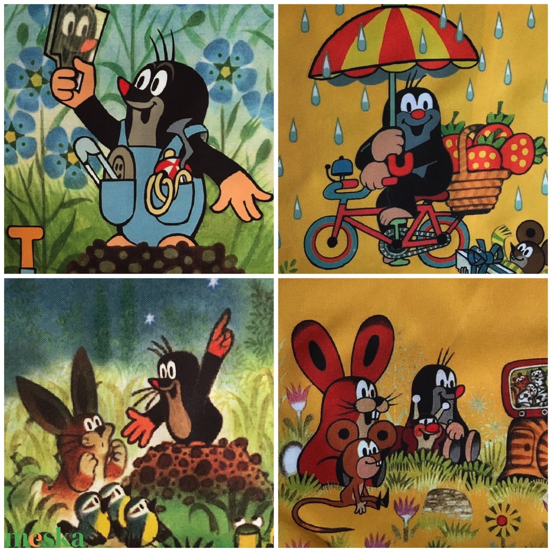 Kisvakond esernyővel mintás, egyedi gymbag vízálló hátizsák vagy tornazsák  - táska & tok - hátizsák - kishátizsák - Meska.hu