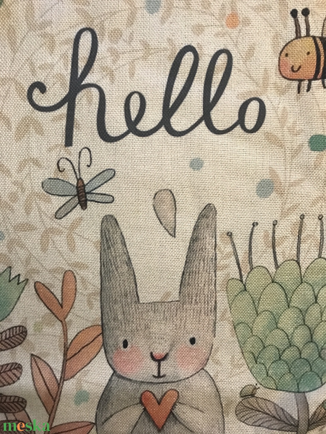 Nyuszi mintás egyedi gymbag hátizsák - táska & tok - hátizsák - tornazsák, gymbag - Meska.hu