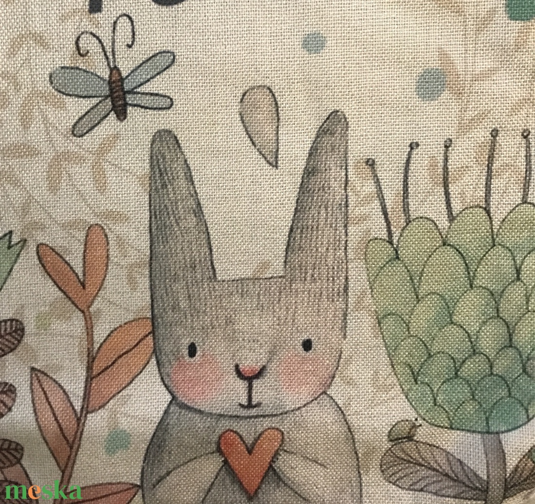 Nyuszi mintás egyedi gymbag hátizsák - táska & tok - hátizsák - tornazsák, gymbag - Meska.hu