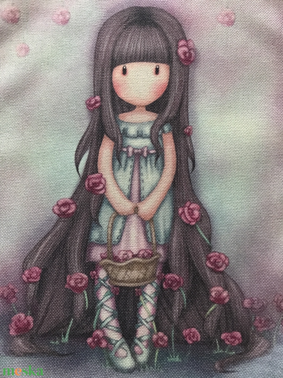 Kislány virágokkal mintás egyedi gymbag hátizsák - táska & tok - hátizsák - hátizsák - Meska.hu