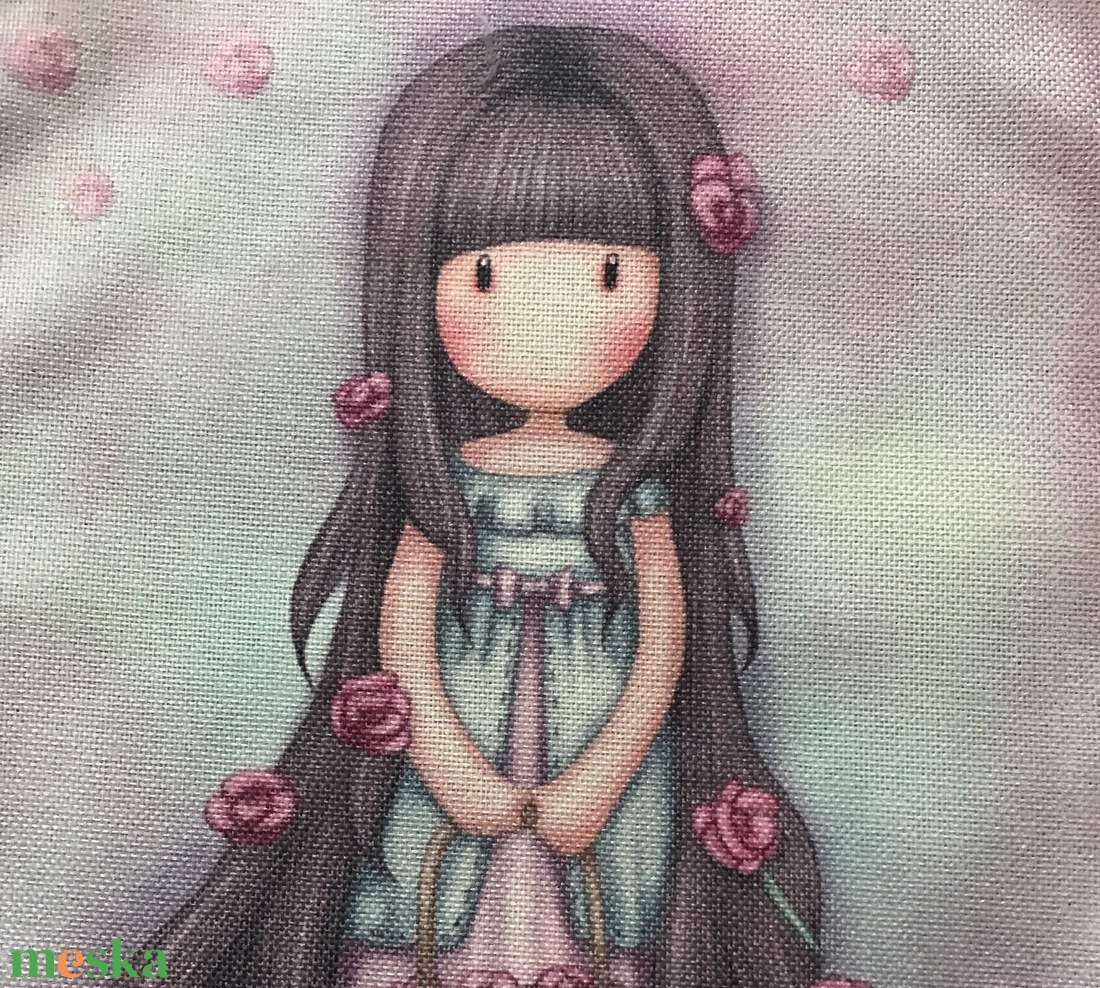 Kislány virágokkal mintás egyedi gymbag hátizsák - táska & tok - hátizsák - hátizsák - Meska.hu