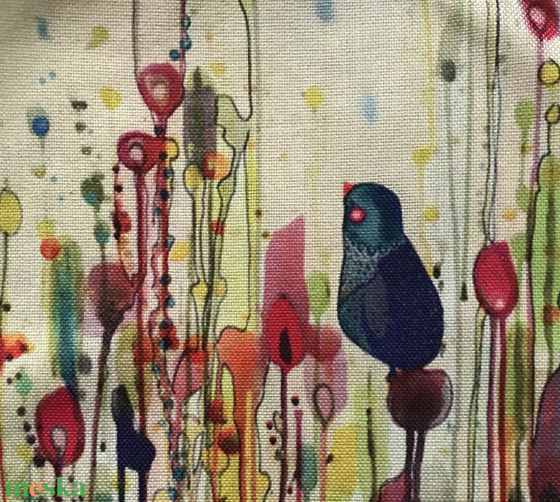 Madár virágok között mintás egyedi gymbag hátizsák, edzéshez, úszáshoz, kiránduláshoz - táska & tok - hátizsák - tornazsák, gymbag - Meska.hu