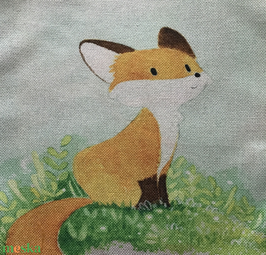 Róka a réten mintás egyedi gymbag hátizsák, edzéshez, úszáshoz, kiránduláshoz - táska & tok - hátizsák - tornazsák, gymbag - Meska.hu