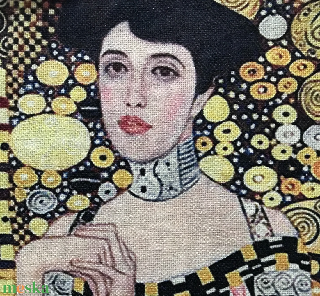 Gustav Klimt - Női portré mintás egyedi gymbag hátizsák, edzéshez, úszáshoz, kiránduláshoz - táska & tok - hátizsák - tornazsák, gymbag - Meska.hu