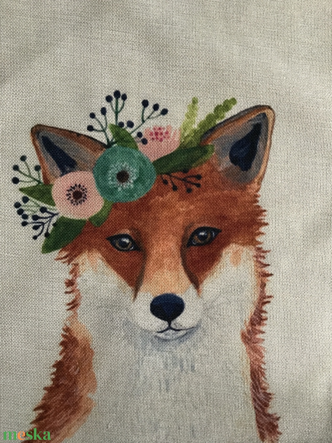 Róka mintás egyedi gymbag hátizsák - Artiroka - táska & tok - hátizsák - tornazsák, gymbag - Meska.hu