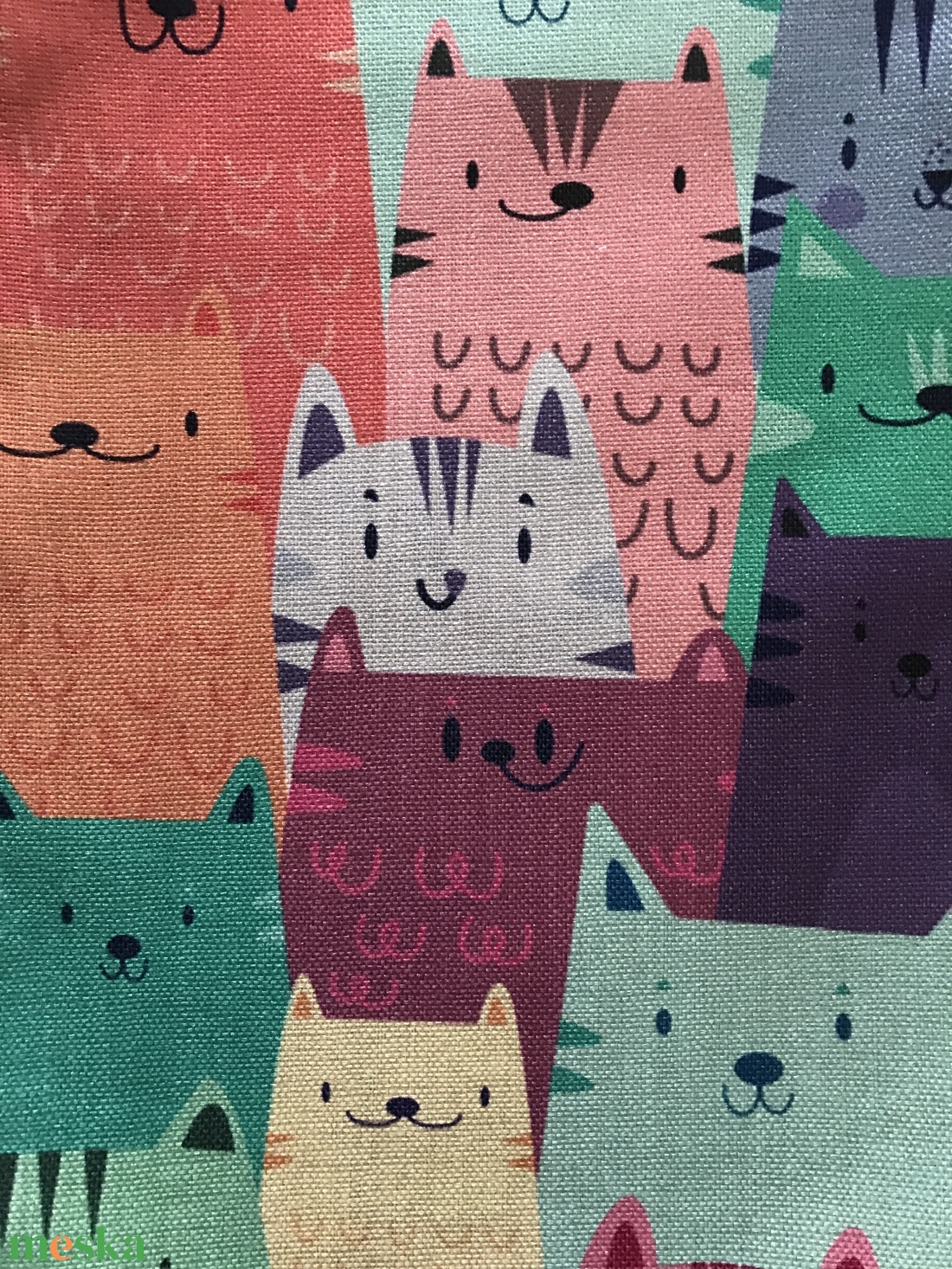 Cica mintás egyedi gymbag hátizsák - Artiroka - táska & tok - hátizsák - tornazsák, gymbag - Meska.hu