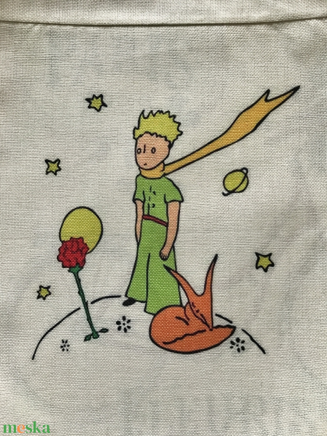 A kis herceg és a róka mintás egyedi gymbag hátizsák - Artiroka - táska & tok - hátizsák - tornazsák, gymbag - Meska.hu