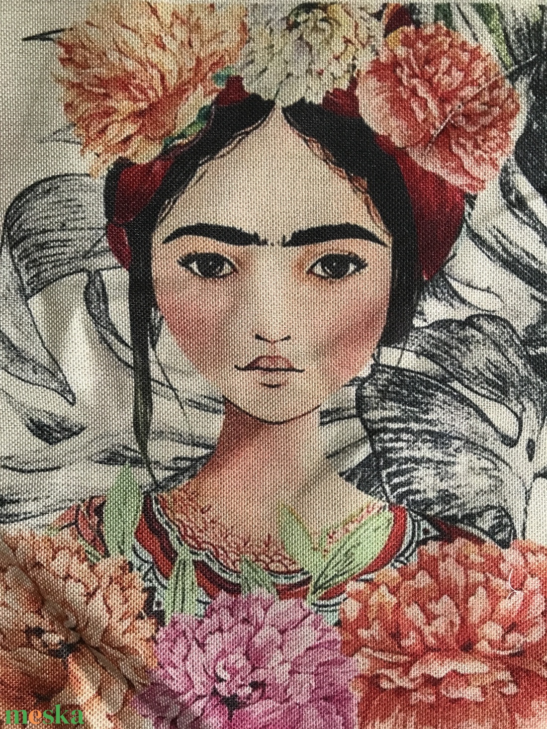 Frida Kahlo mintás egyedi gymbag hátizsák - Artiroka - táska & tok - hátizsák - tornazsák, gymbag - Meska.hu