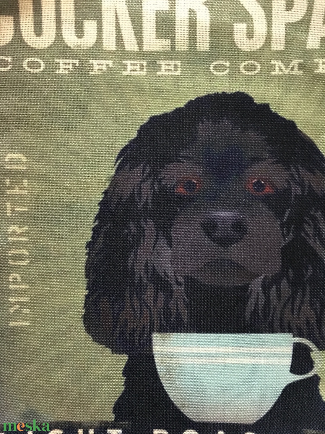 Fekete spániel kutya mintás egyedi gymbag hátizsák - Artiroka - táska & tok - hátizsák - tornazsák, gymbag - Meska.hu