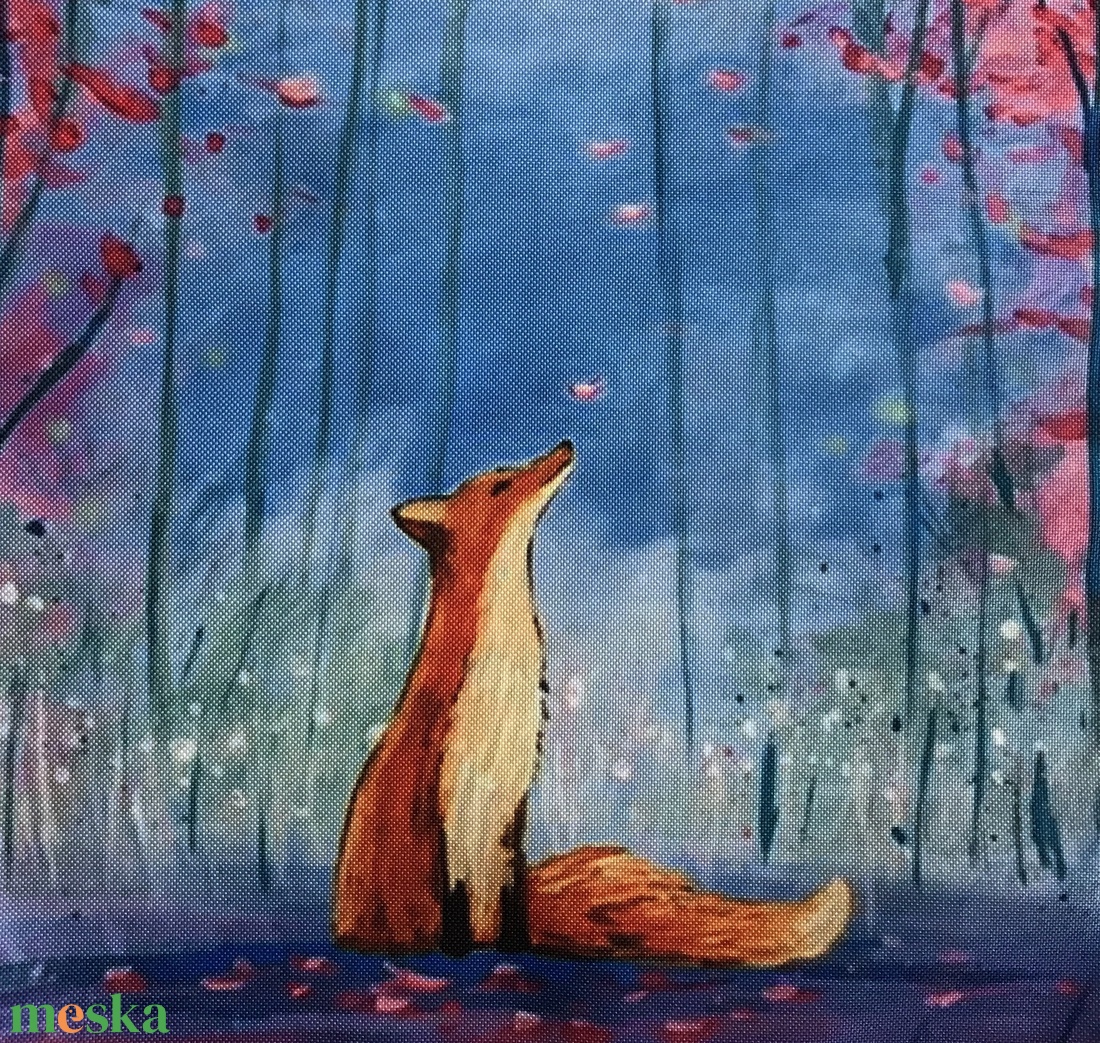 Róka mintás kisméretű, egyedi  gymbag hátizsák - Artiroka - táska & tok - hátizsák - kishátizsák - Meska.hu