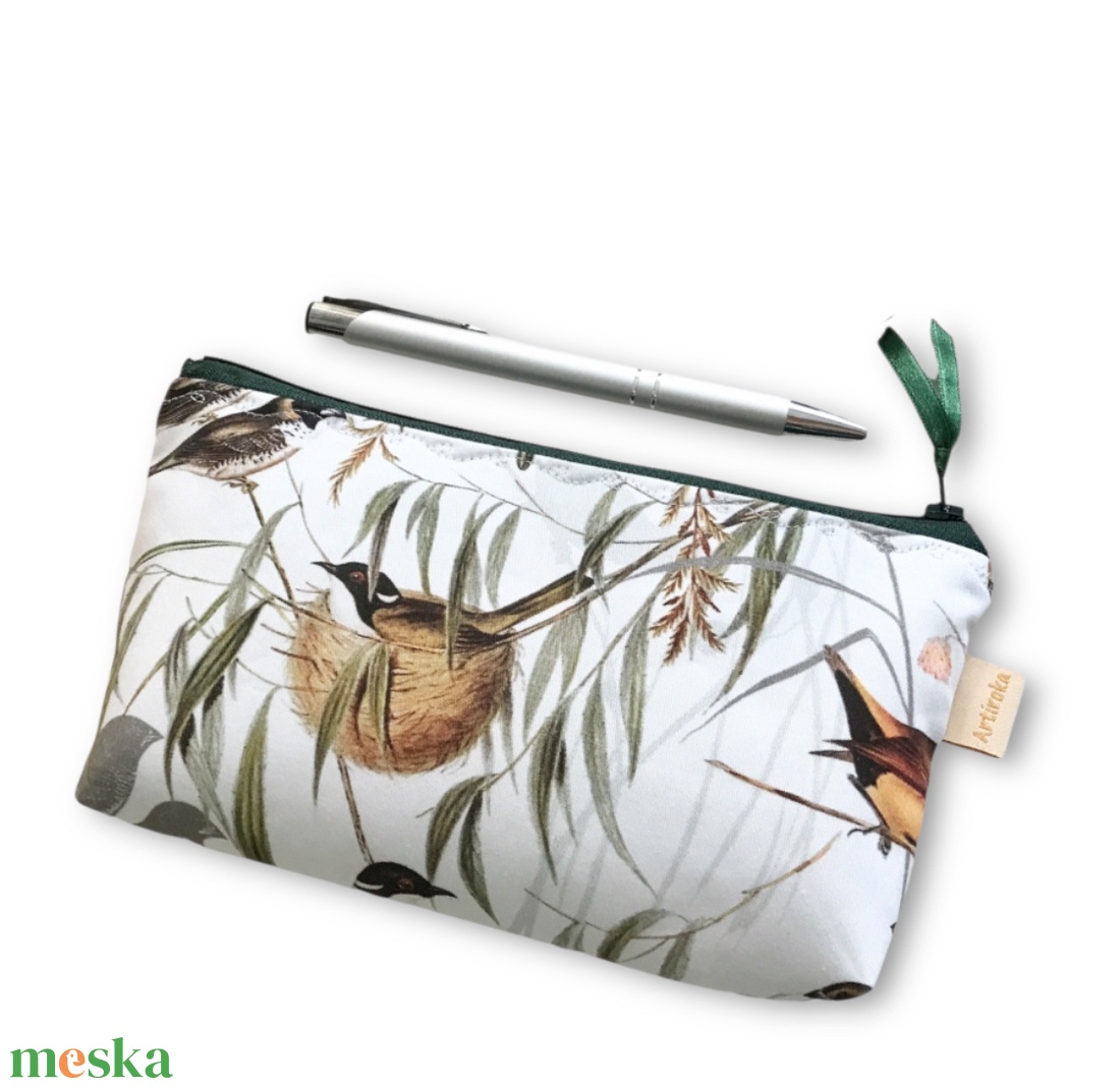  Apróságok neszesszere - Madarak a nádasban  - táska & tok - pénztárca & más tok - pénztárca - női pénztárca - Meska.hu