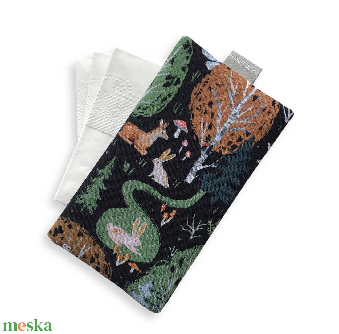 Prémium papírzsebkendő tartó tok - Éjszakai holdfény az erdőben  - táska & tok - pénztárca & más tok - zsebkendőtartó tok - Meska.hu