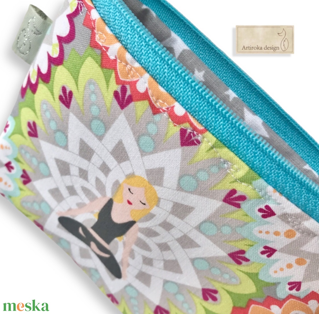 Jóga mintás irattartó pénztárca - Artiroka - táska & tok - pénztárca & más tok - kártyatartó & irattartó - Meska.hu