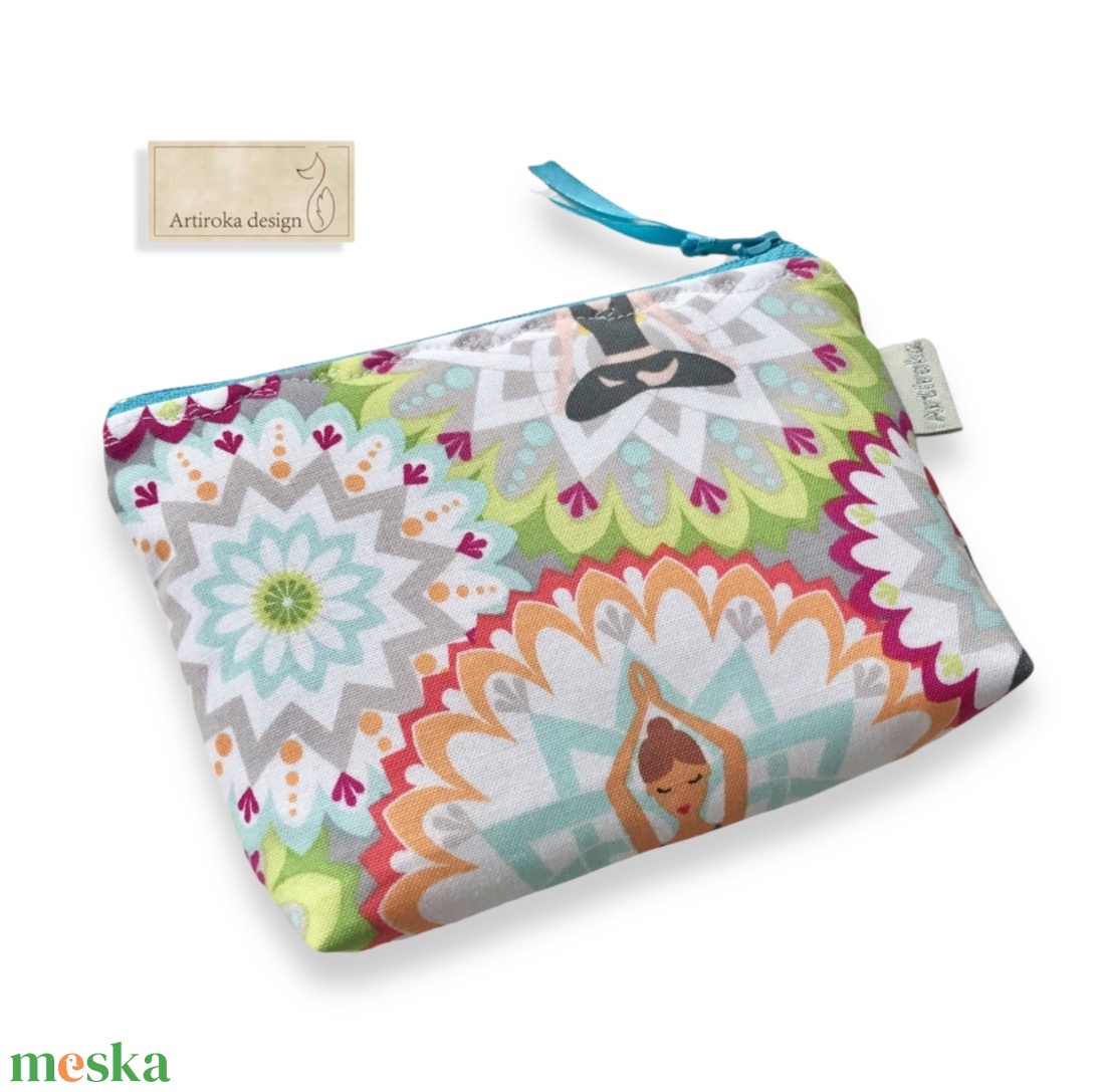 Jóga mintás irattartó pénztárca - Artiroka - táska & tok - pénztárca & más tok - kártyatartó & irattartó - Meska.hu