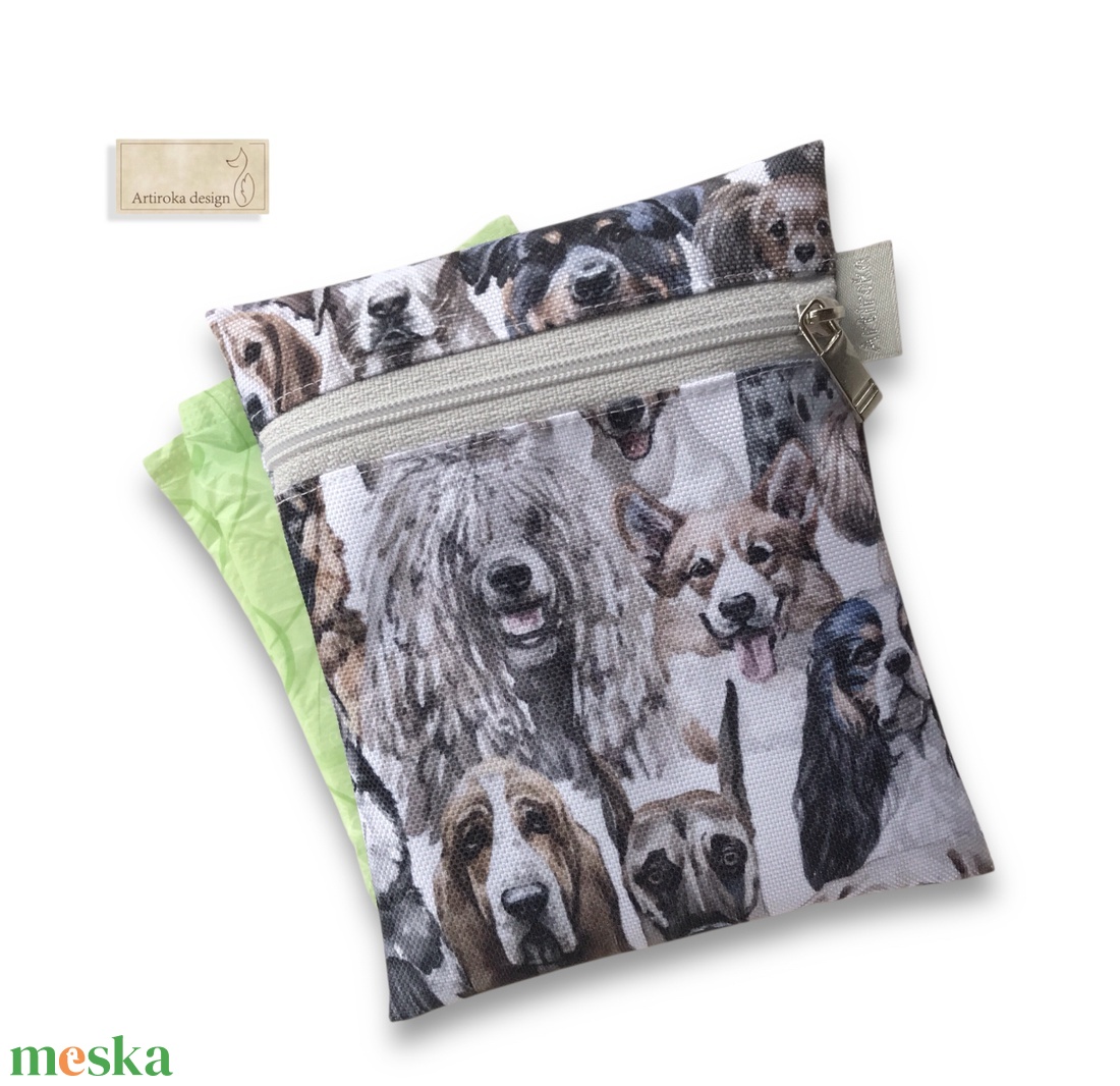 Vízálló egészségügyi betét tartó kutya iskola mintával  - táska & tok - pénztárca & más tok - kártyatartó & irattartó - Meska.hu