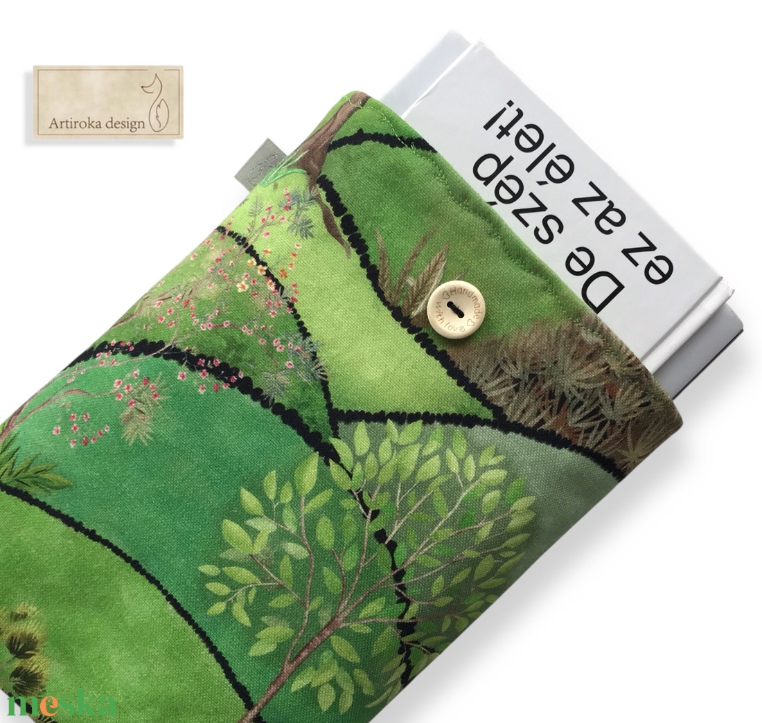 Tavaszi titkos kert mintás, bélelt könyvtok - könyv & zene - könyvtok - Meska.hu