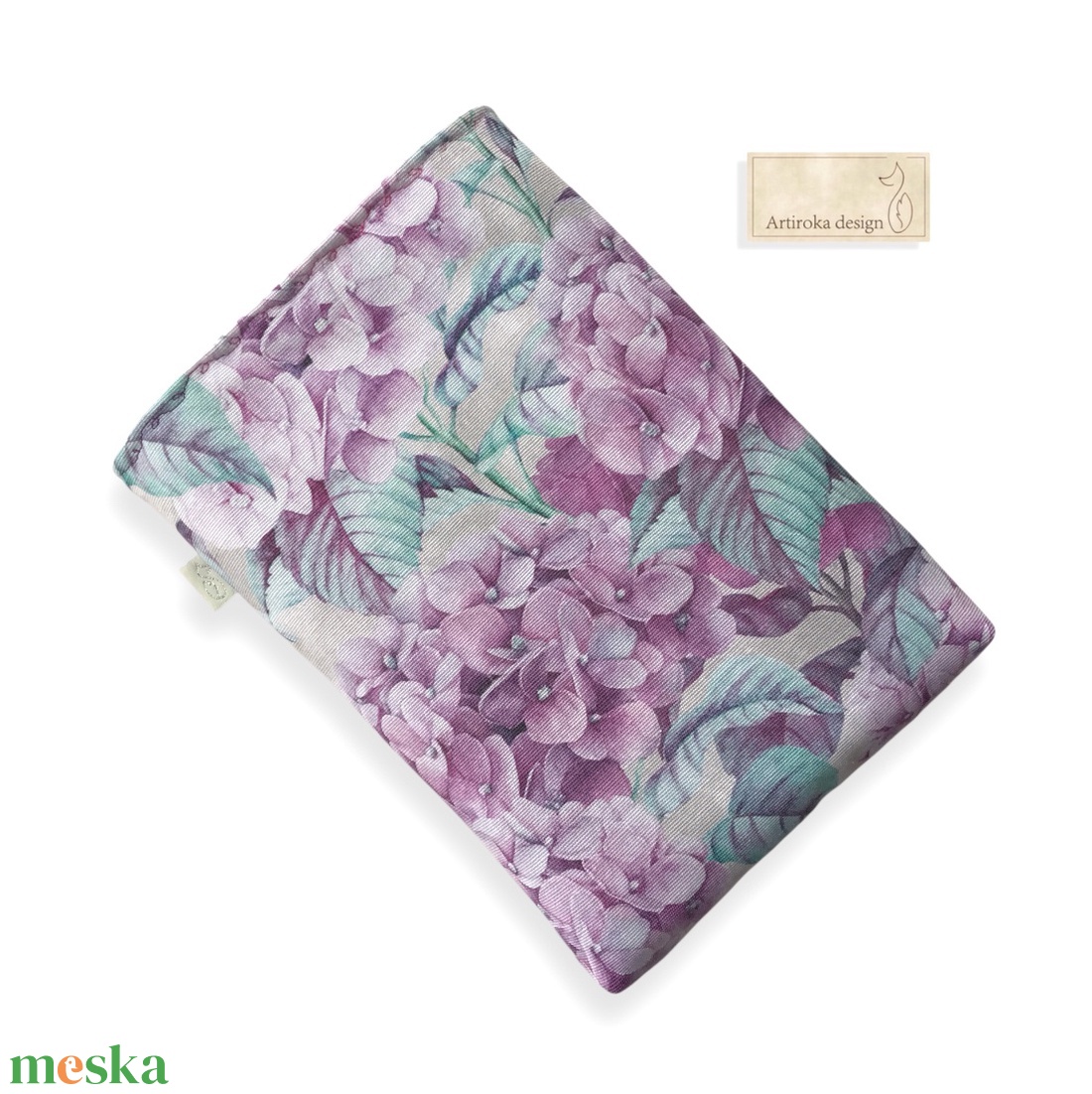 Hortenzia virágok mintás könyvtok - Artiroka - könyv & zene - könyvtok - Meska.hu