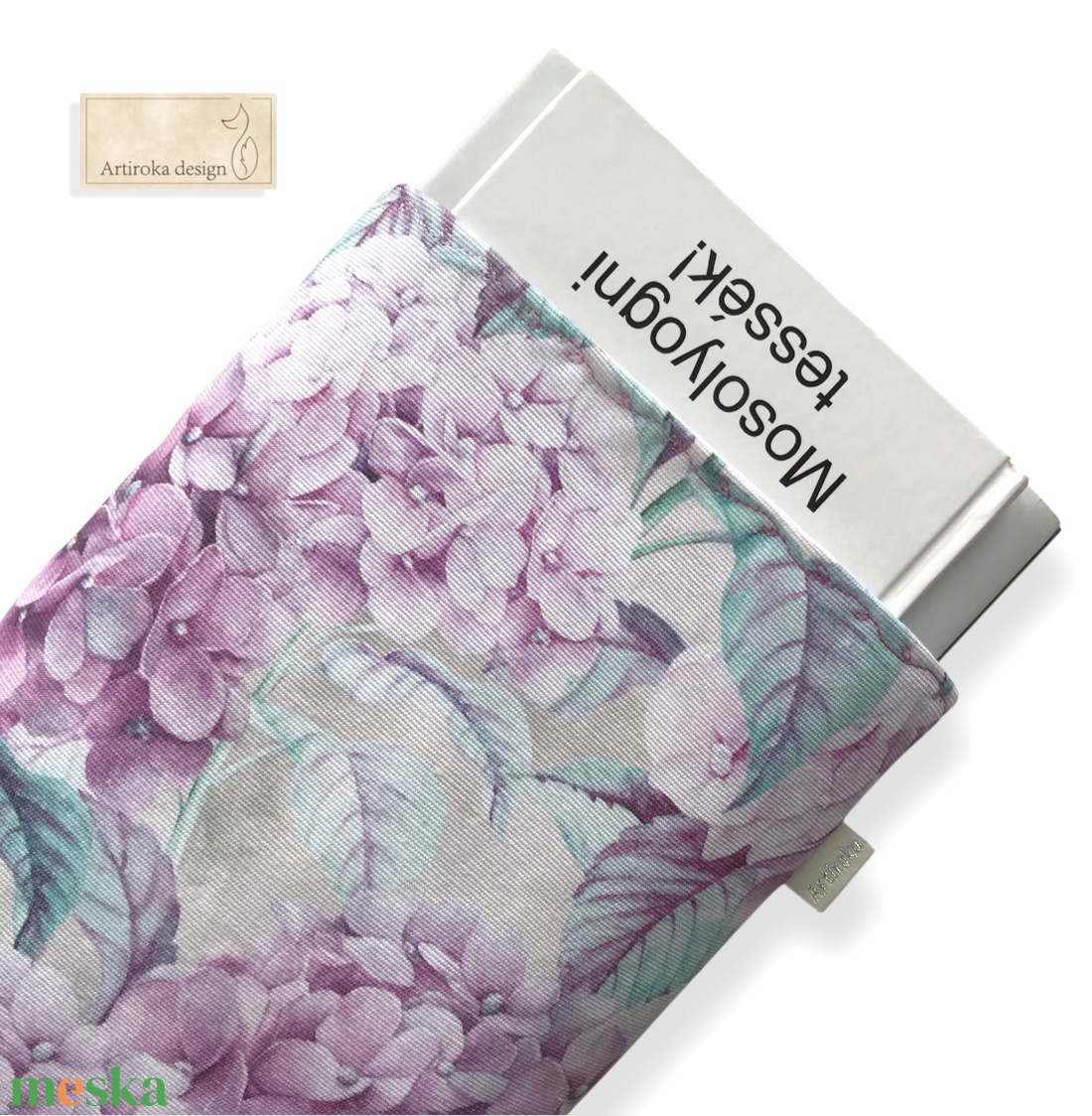 Hortenzia virágok mintás könyvtok - Artiroka - könyv & zene - könyvtok - Meska.hu