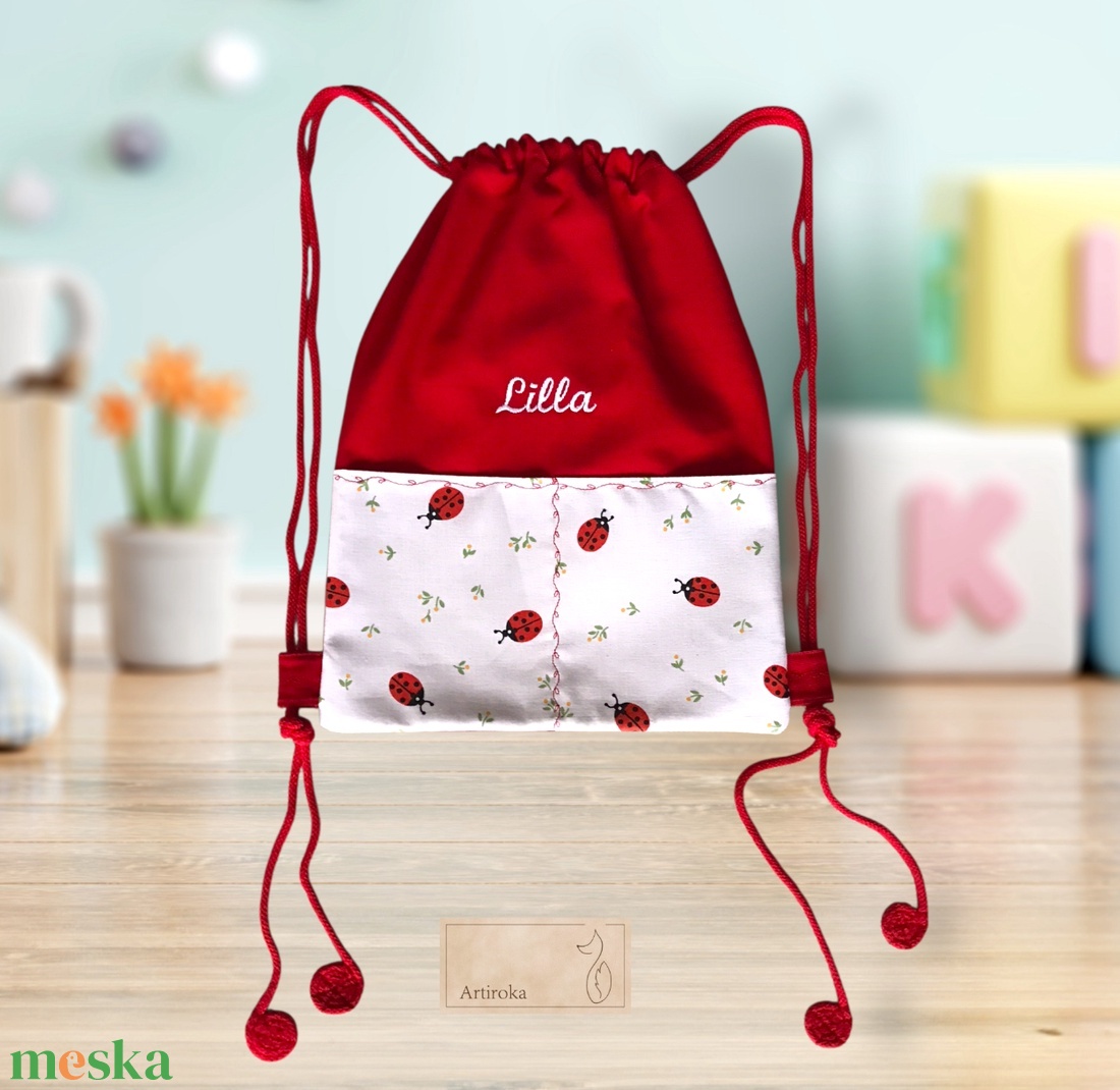 Katica mintás ÓVODAI / OVIS ZSÁK akár szettben is   - játék & sport - ovis felszerelés - ovis szett - Meska.hu