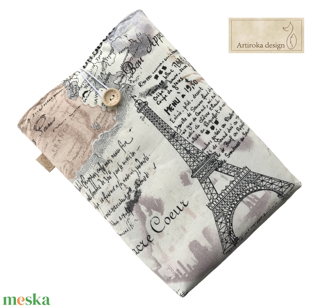 Párizs, Eiffel torony mintás KÖNYVTOK gombos zárral  - könyv & zene - könyvtok - Meska.hu