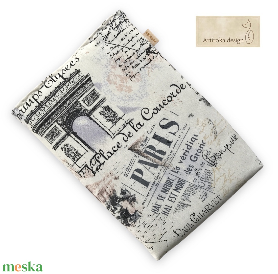 Párizs, Eiffel torony mintás KÖNYVTOK gombos zárral  - könyv & zene - könyvtok - Meska.hu