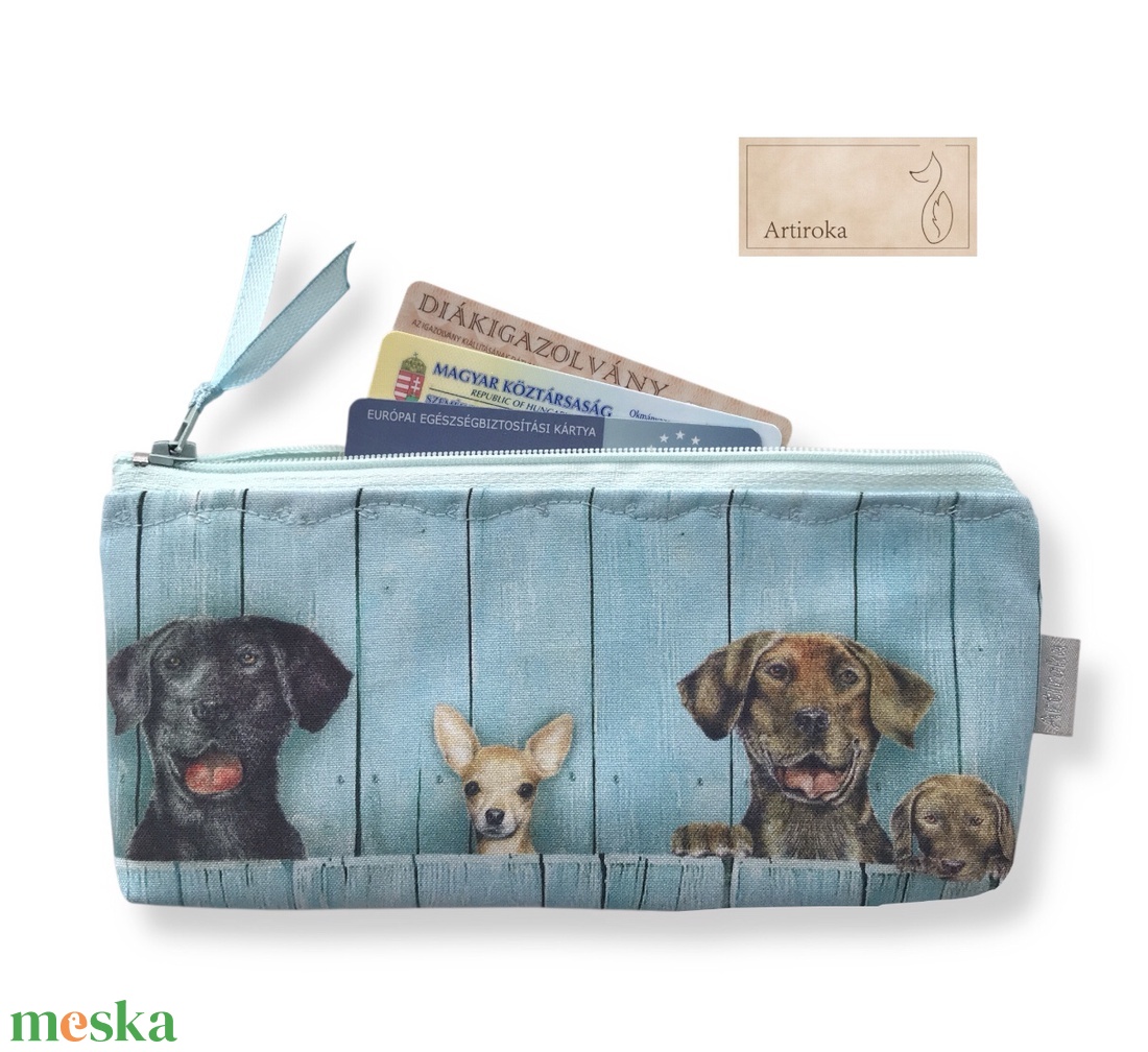 Kutya mintás prémium pamut tolltartó neszesszer, szemüvegtok - táska & tok - neszesszer - Meska.hu