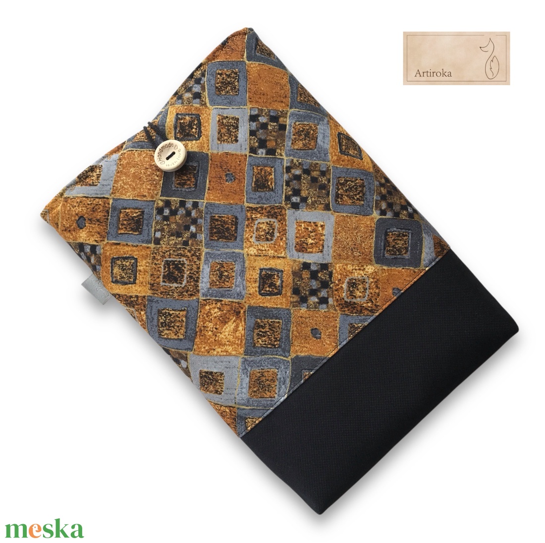 Könyvtok - Klimt festményrészlet mintával, leheletnyi arannyal  fűszerezve  - könyv & zene - könyvtok - Meska.hu