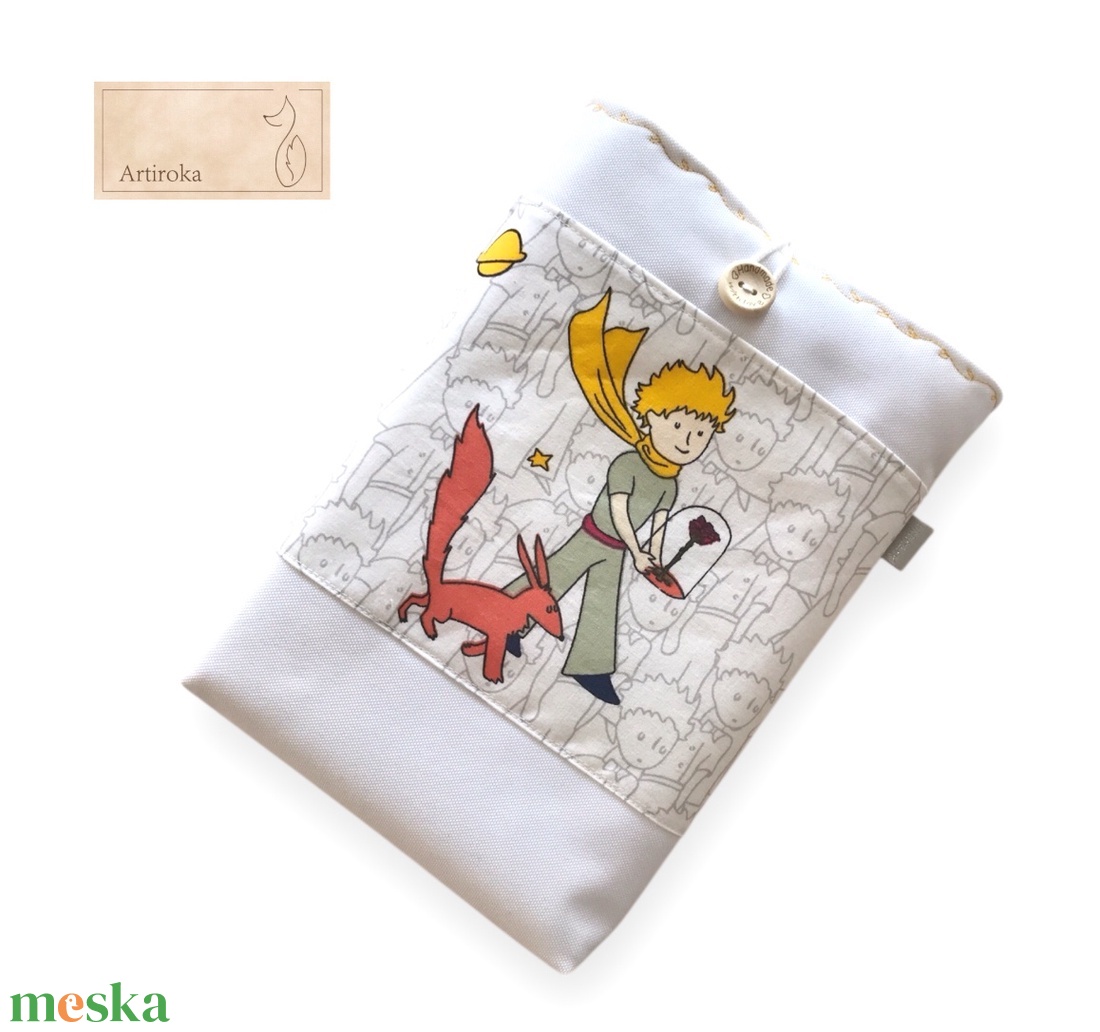 A kis herceg mintás vízálló,  zsebes könyvtok gombos zárral  -  Artiroka design  - könyv & zene - könyvtok - Meska.hu