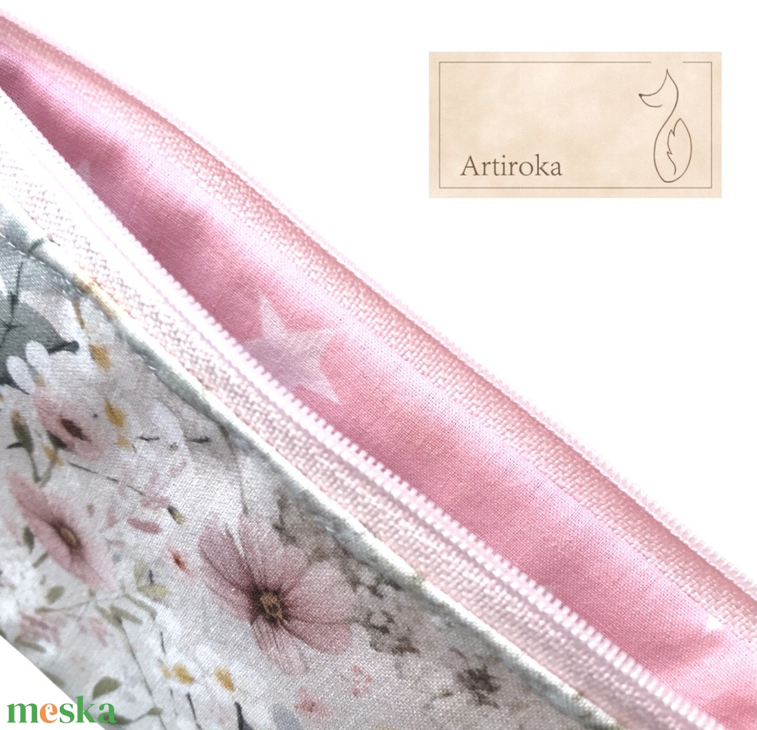 Virágoskert mintás tolltartó neszesszer Mama hímzéssel Anyák napjára - táska & tok - neszesszer - Meska.hu