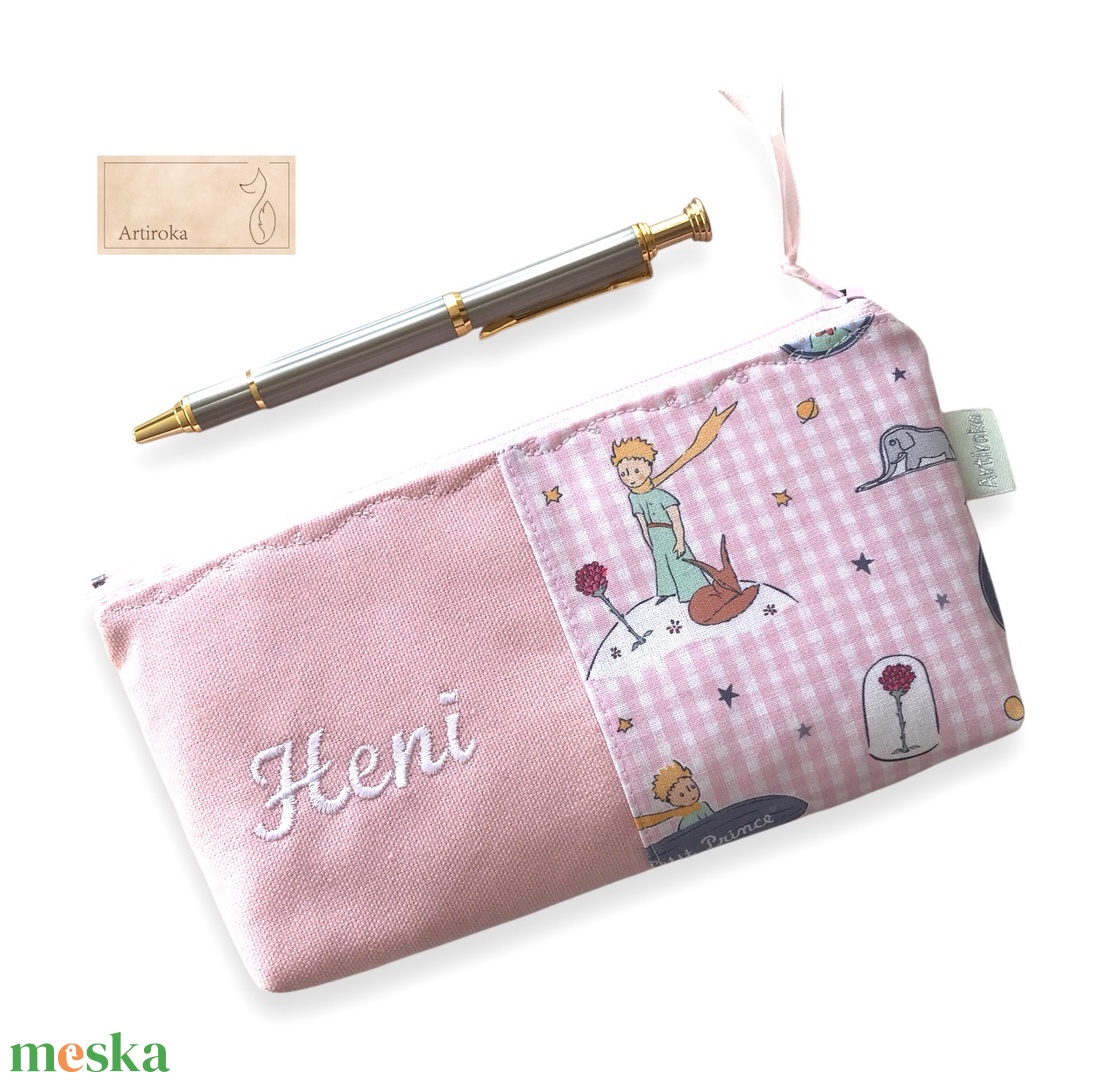 A kis herceg mintás  egyedi tolltartó neszesszer névhímzéssel - táska & tok - pénztárca & más tok - pénztárca - női pénztárca - Meska.hu