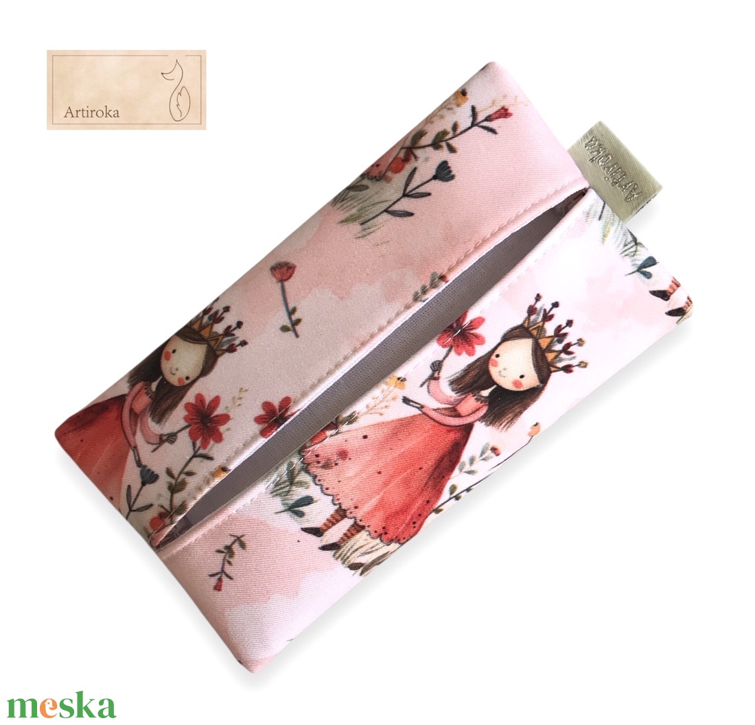 Királylány mintás, prémium papírzsebkendő tartó tok - táska & tok - pénztárca & más tok - zsebkendőtartó tok - Meska.hu