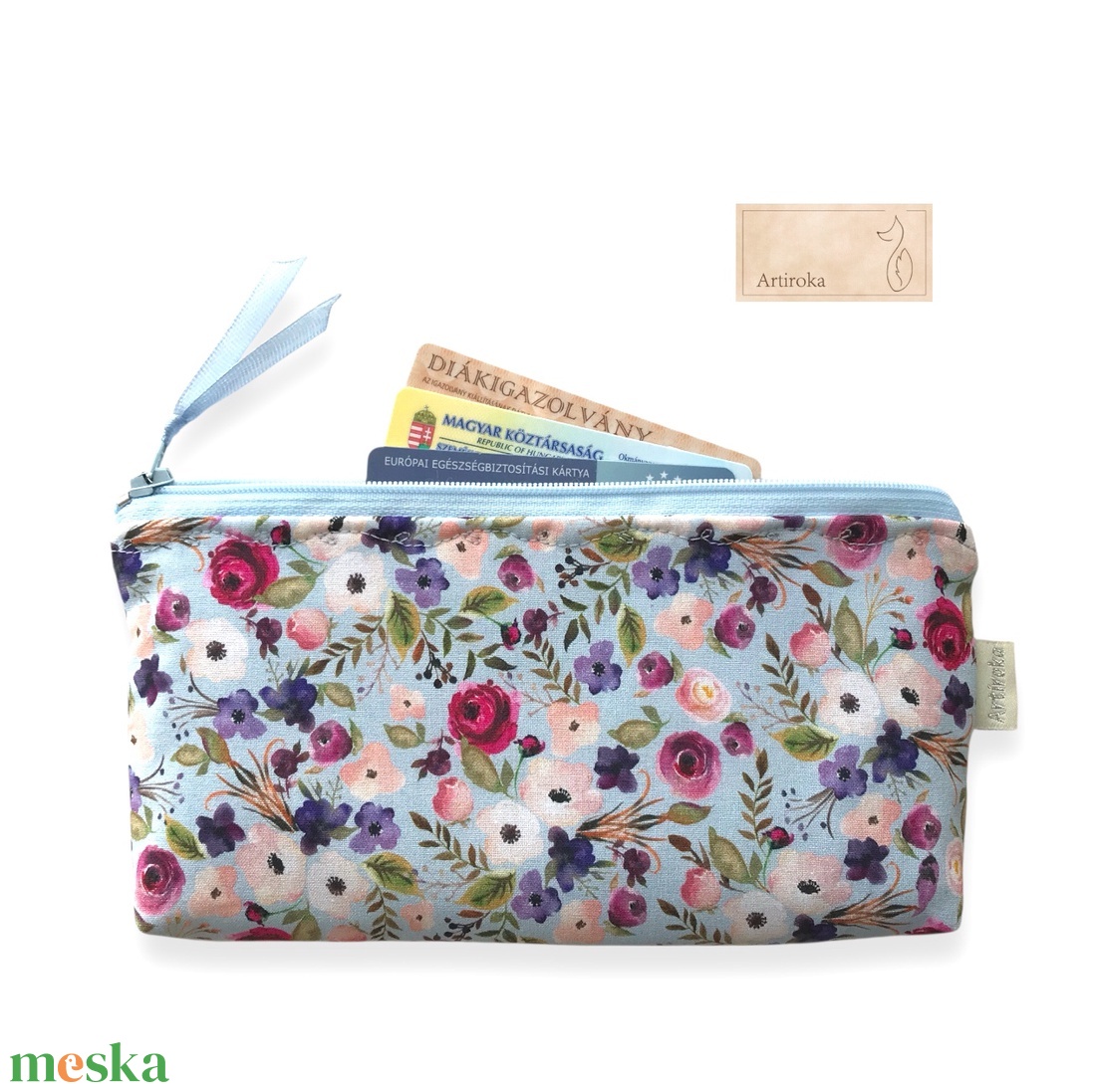 Virágtenger mintás prémium irattartó pénztárca vagy tolltartó neszesszer, szemüvegtok akár egyedi névhímzéssel - esküvő - emlék & ajándék - nászajándék - esküvői pénzátadó doboz - Meska.hu
