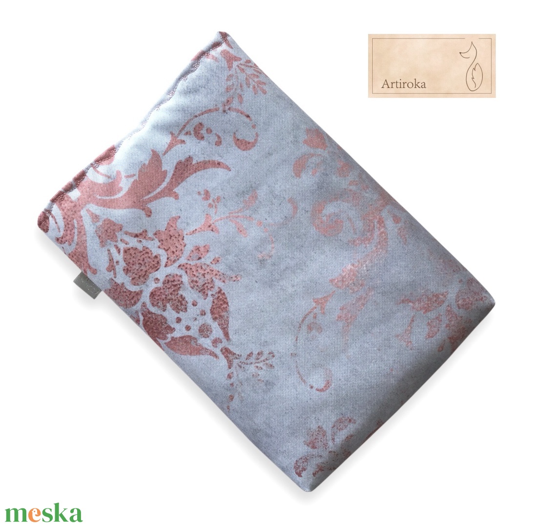 Ezüstszürke barokk mintás könyvtok  - könyv & zene - könyvtok - Meska.hu