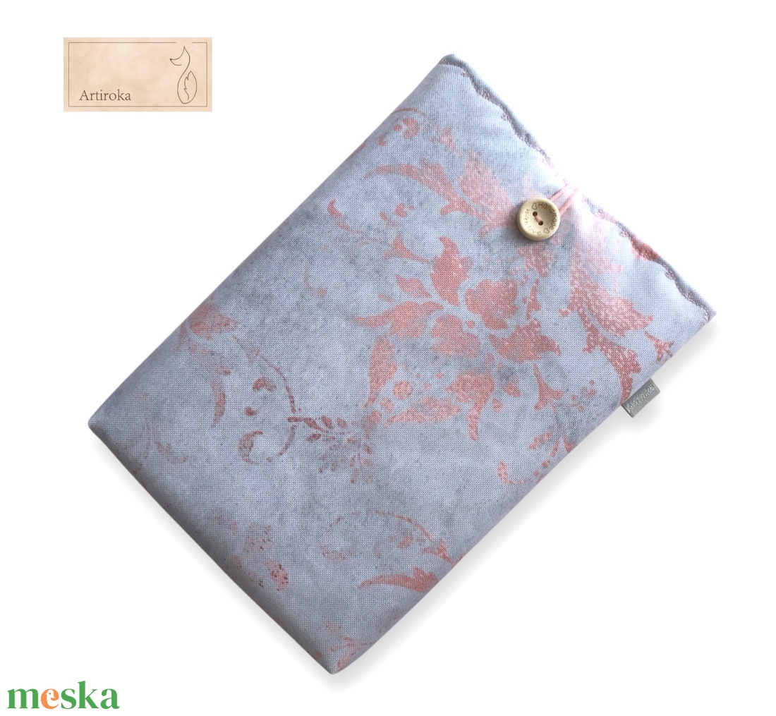 Ezüstszürke barokk mintás könyvtok  - könyv & zene - könyvtok - Meska.hu