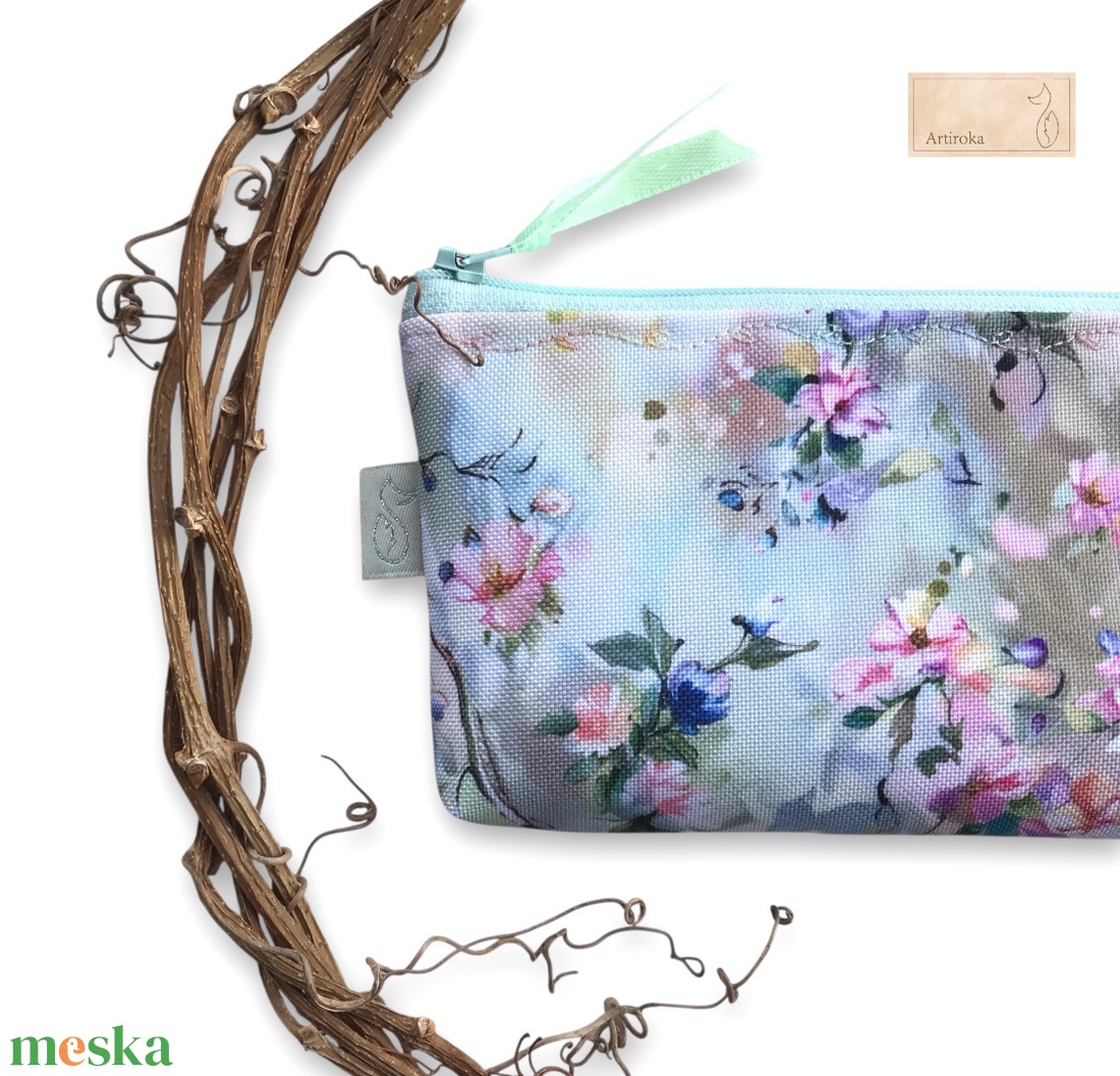 Pasztell virág mintás tolltartó neszesszer vagy irattartó pénztárca - táska & tok - pénztárca & más tok - szemüvegtok - Meska.hu