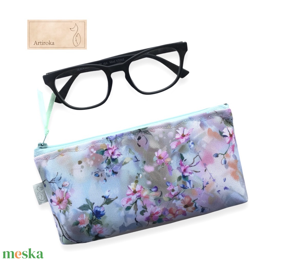 Pasztell virág mintás tolltartó neszesszer vagy irattartó pénztárca - táska & tok - pénztárca & más tok - szemüvegtok - Meska.hu