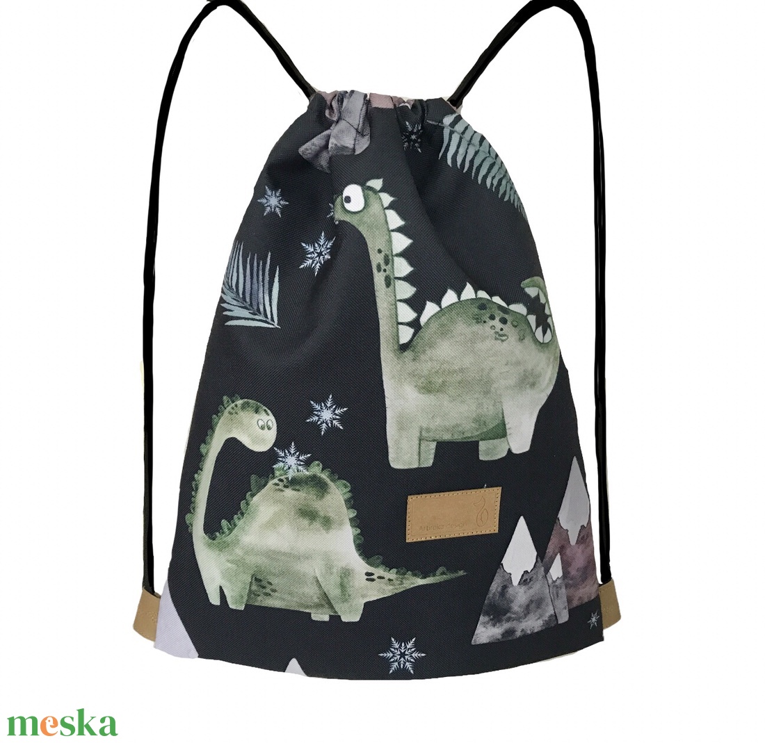 Dino mintás gybag hátizsák, ovis zsák, tornazsák  - táska & tok - hátizsák - hátizsák - Meska.hu