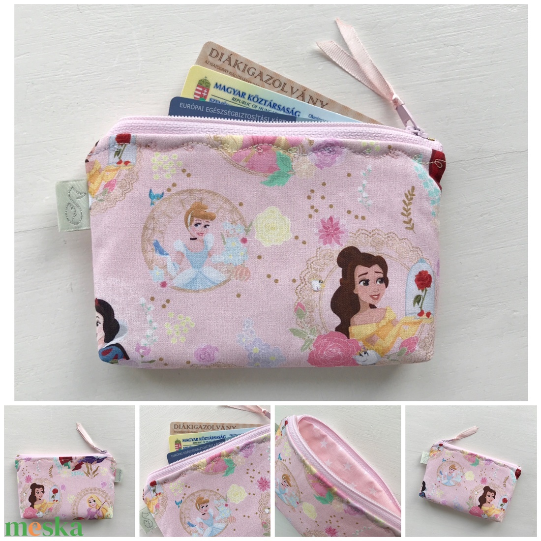 Hercegnő mintás irattartó pénztárca vagy apróságok neszesszere - táska & tok - pénztárca & más tok - pénztárca - gyerek pénztárca - Meska.hu
