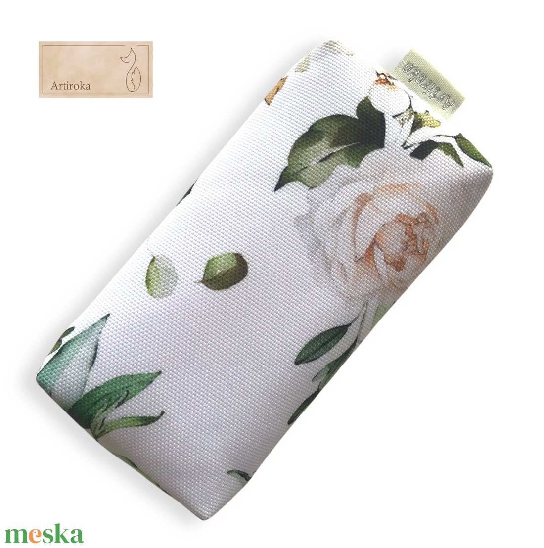 Rózsa mintás papírzsebkendő tartó vízálló textilből - Artiroka - táska & tok - pénztárca & más tok - zsebkendőtartó tok - Meska.hu