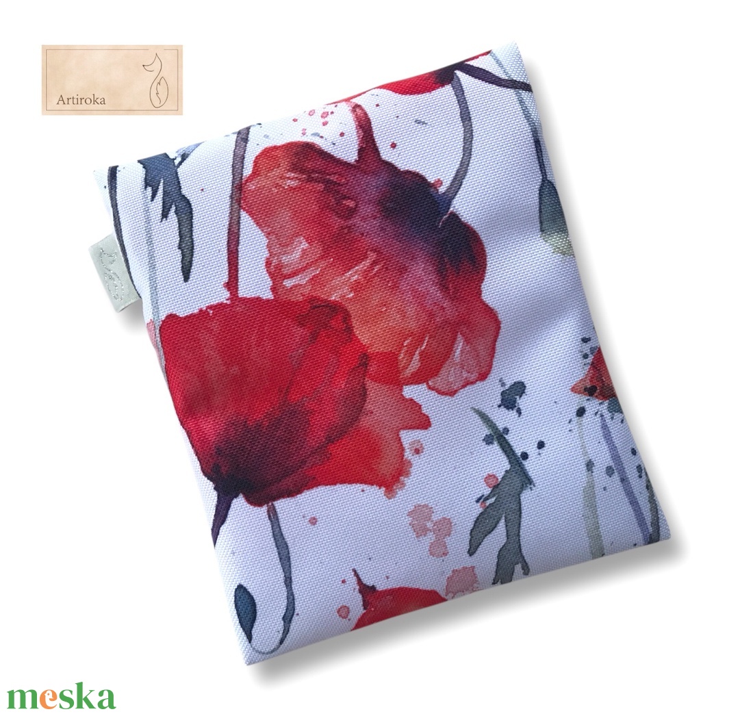 Pipacs mintás, vízálló egészségügyi betét tartó tok - Artiroka - szépségápolás - intim higiénia - egészségügyi tartó - Meska.hu