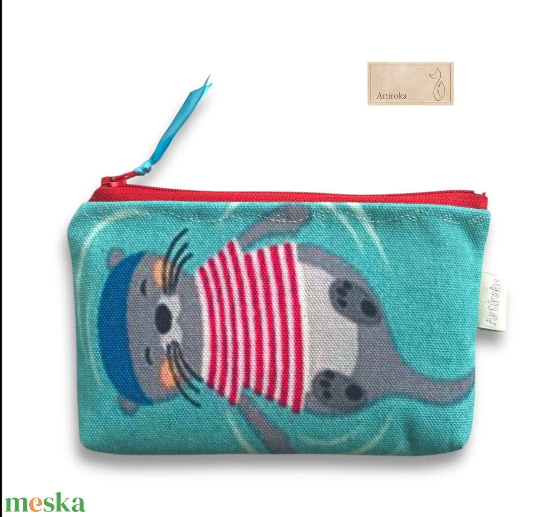 Vidám vidrák mintás irattartó, pénztárca  - táska & tok - pénztárca & más tok - pénztárca - gyerek pénztárca - Meska.hu