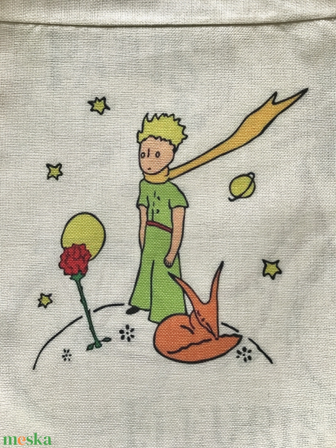 A kis herceg és a róka mintás egyedi gymbag hátizsák - Artiroka - táska & tok - hátizsák - tornazsák, gymbag - Meska.hu