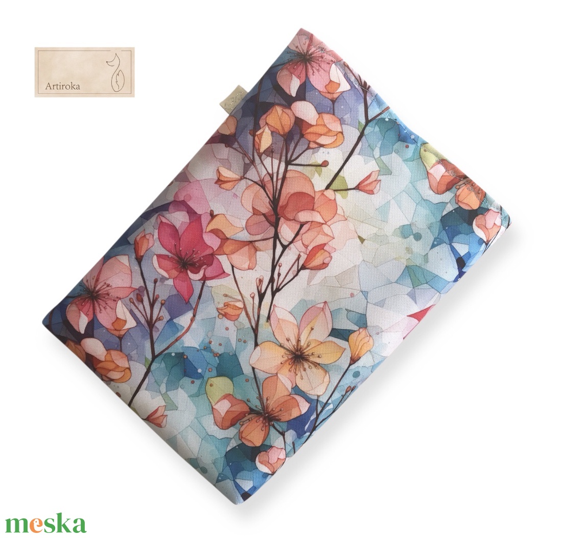 Bélelt könyvtok, liliom virágok mintával - könyv & zene - könyvtok - Meska.hu