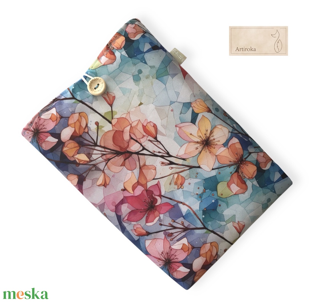 Bélelt könyvtok, liliom virágok mintával - könyv & zene - könyvtok - Meska.hu