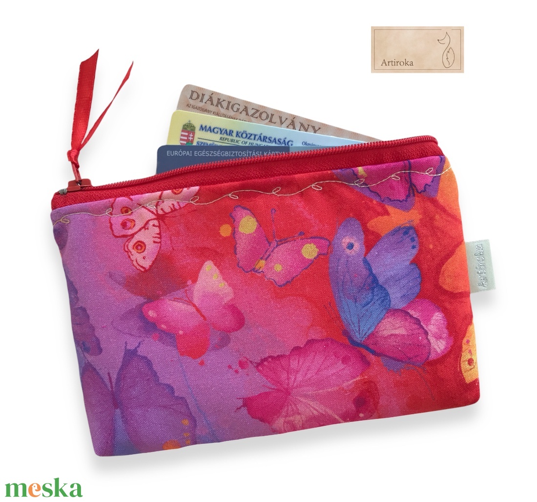 Pillangók szárnyán - színes, pillangó mintás prémium irattartó pénztárca  - táska & tok - pénztárca & más tok - pénztárca - női pénztárca - Meska.hu
